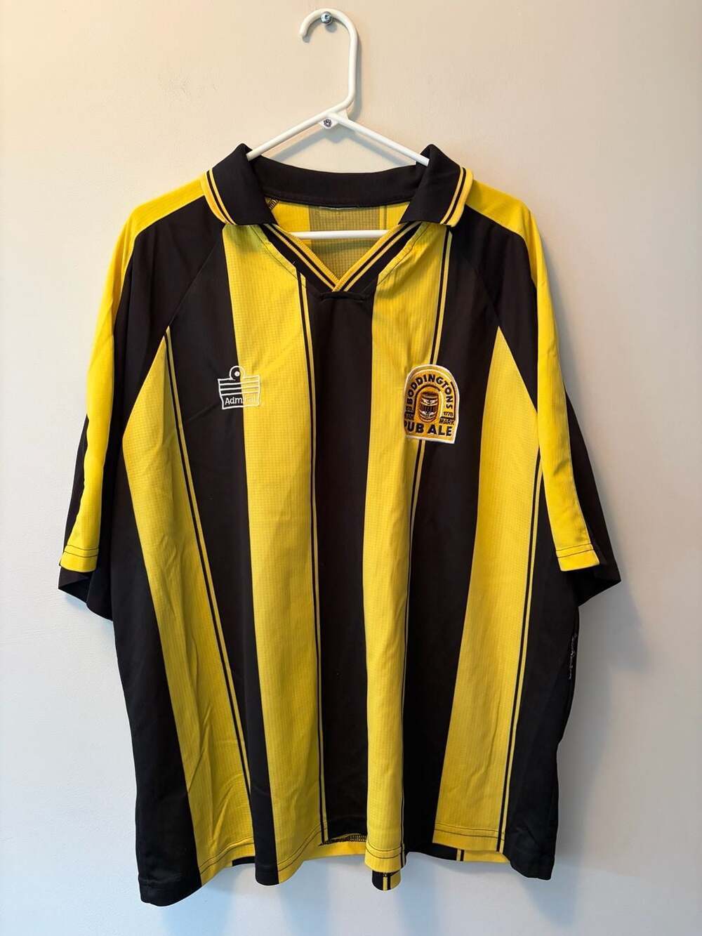 Vintage 90s Admiral Boddingtons Pub Ale Striped Soccer Jersey